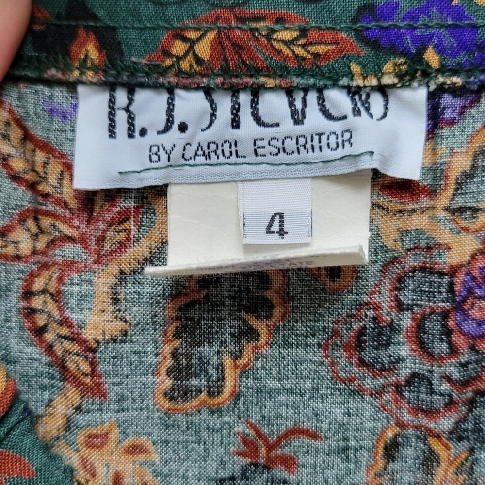 Unique Vintage Floral Midi Skirt - Picture 4 of 4